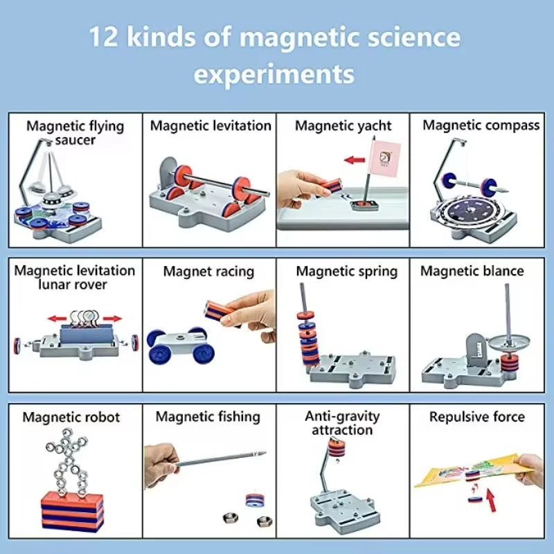 12-in-1 Magnet Power Science Toy – Learn, Build & Race!