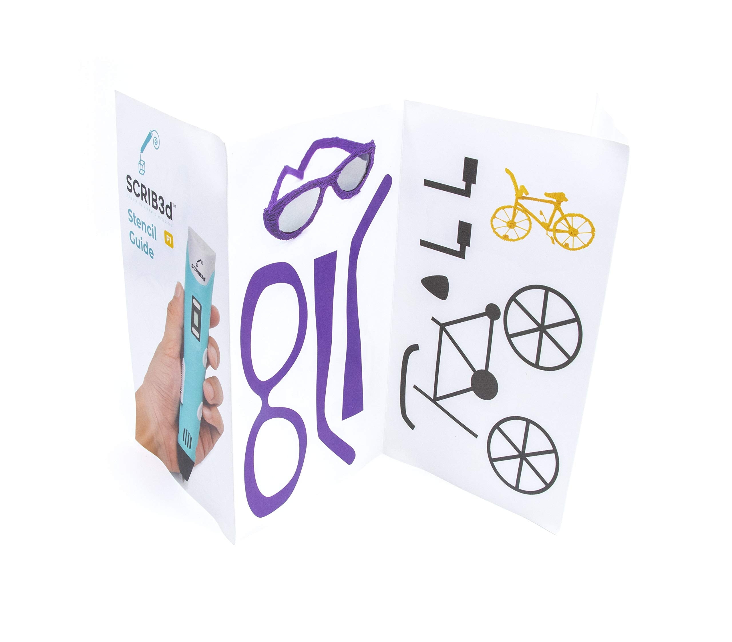 3D Printing Pen with Display - Includes 3D Pen, 3 Starter Colors of PLA Filament, Stencil Book + Project Guide, and Charger