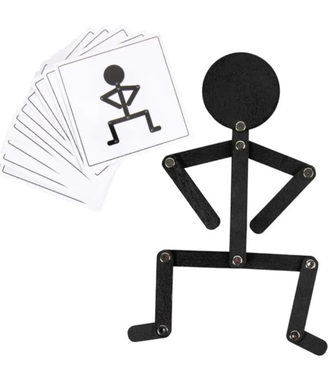 Wooden Man Puzzle Toy – Creative Pose & Shape Learning Game