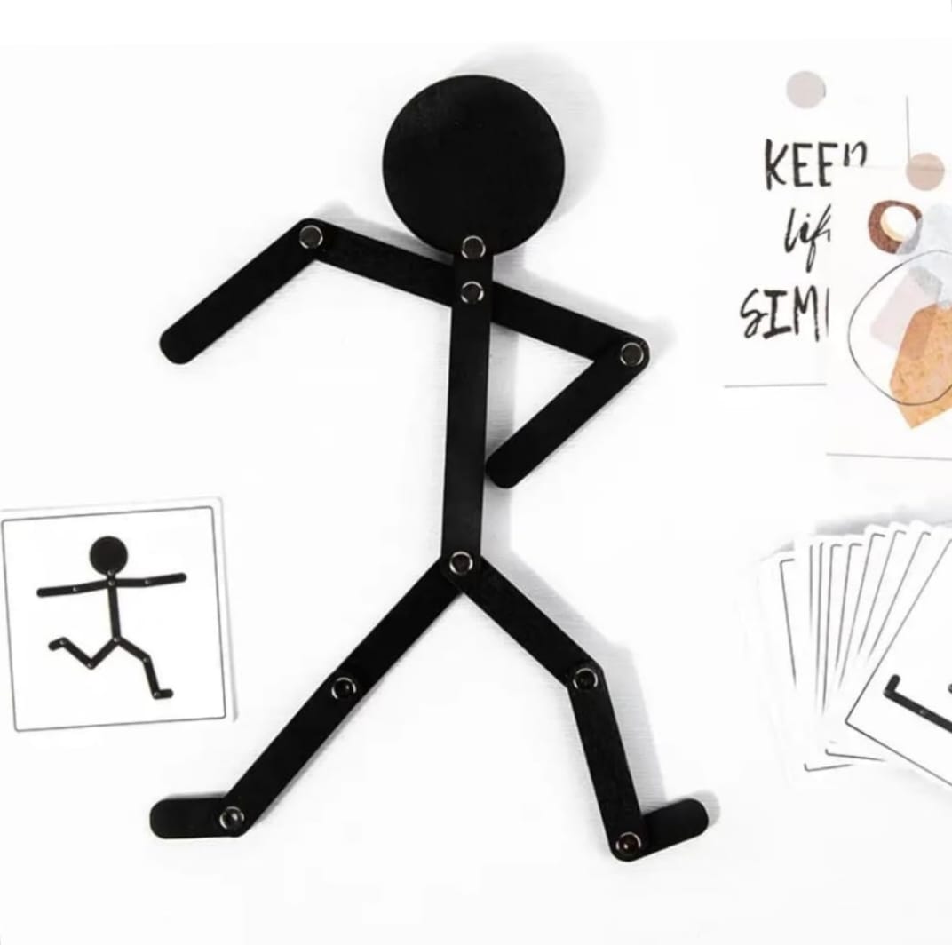 Wooden Man Puzzle Toy – Creative Pose & Shape Learning Game
