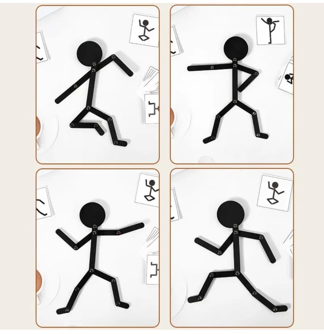 Wooden Man Puzzle Toy – Creative Pose & Shape Learning Game