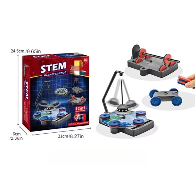 12-in-1 Magnet Power Science Toy – Learn, Build & Race!