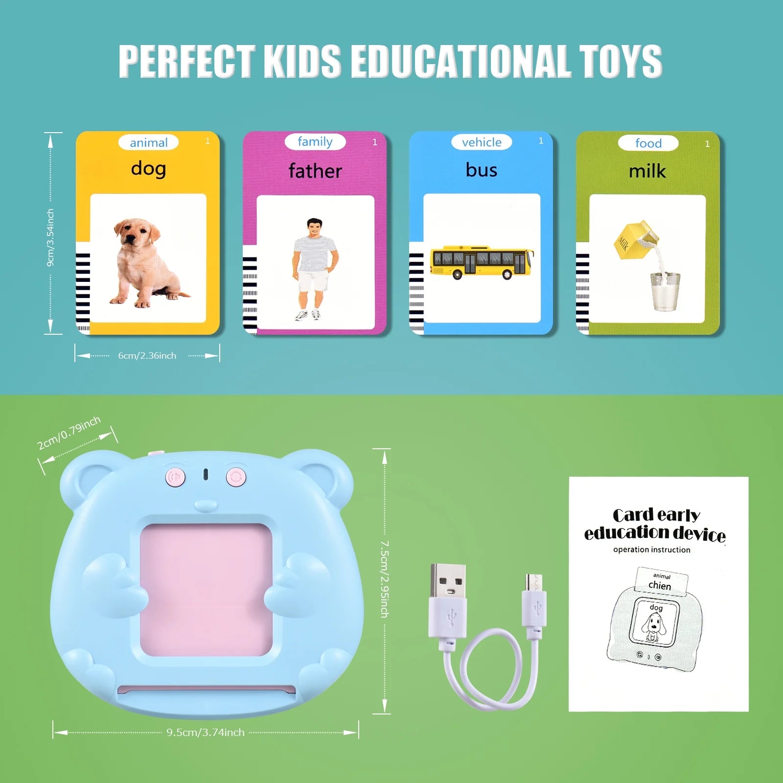 Talking Flash Cards with 224 Sight Words, Montessori Learning Toys, Learning Educational Gifts for Birthday & Christmas