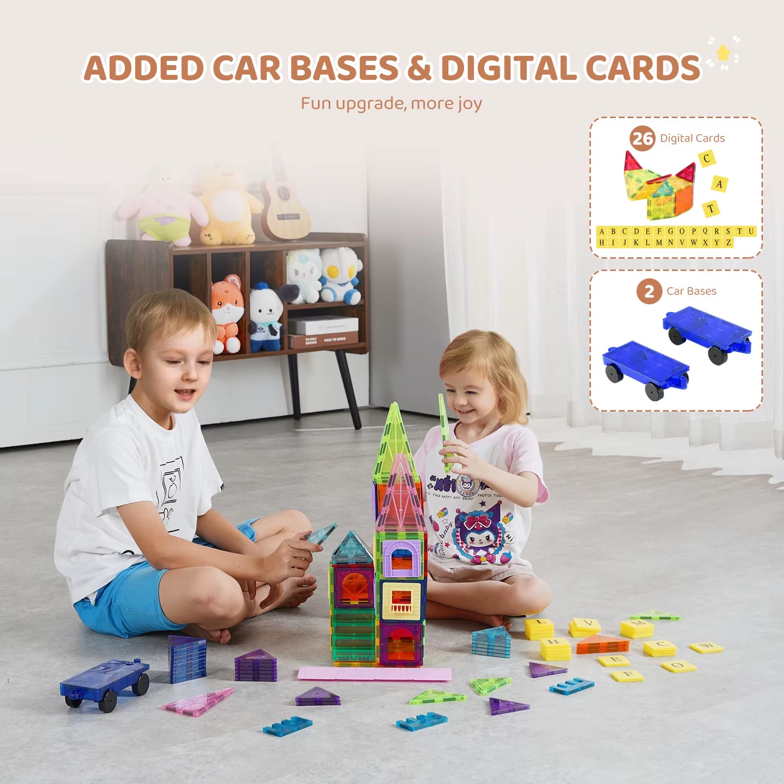 Creative Magnetic Tiles Set – 121PCS STEM Fun for Boys & Girls