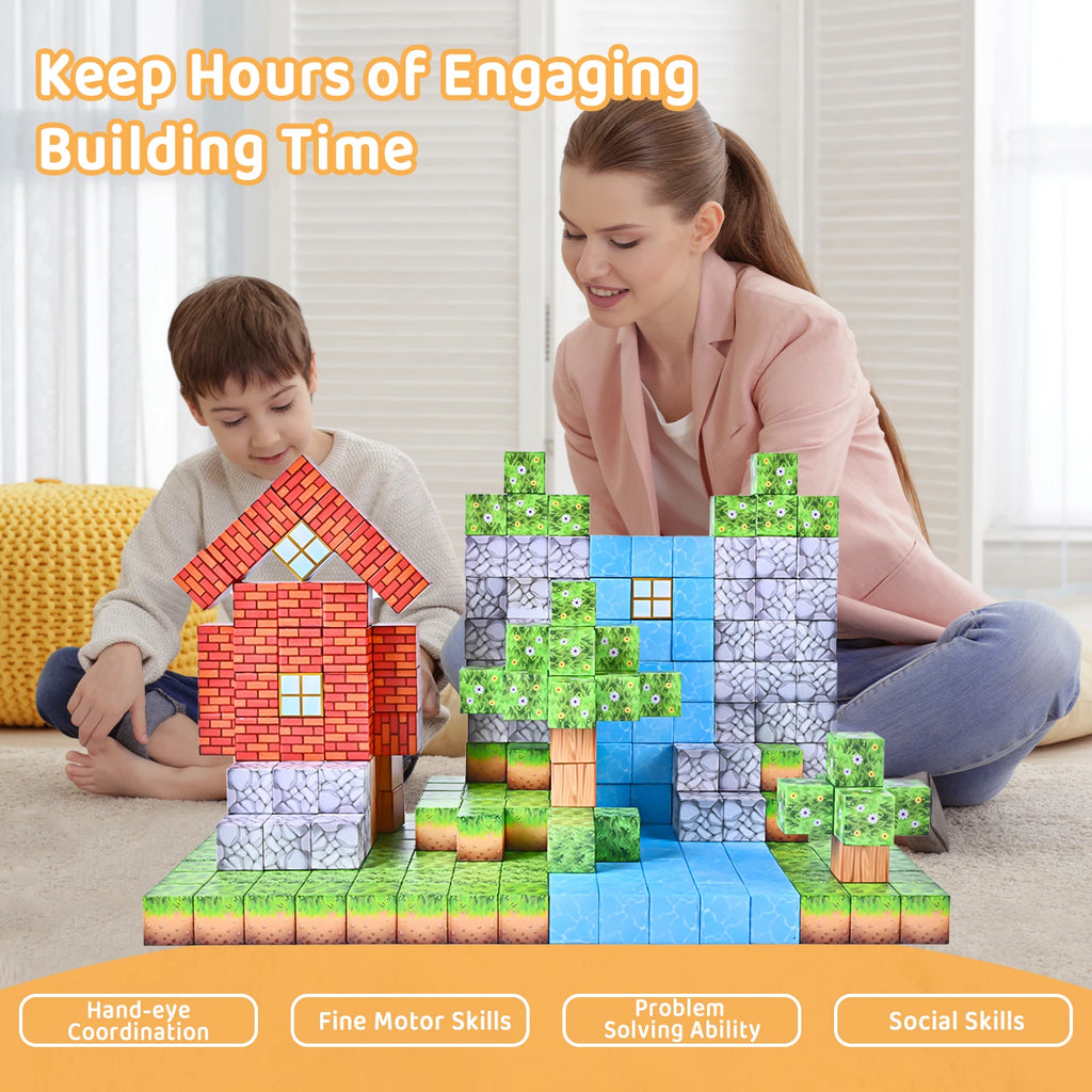 Minecraft Magnetic Building Blocks - 157 Piece Set