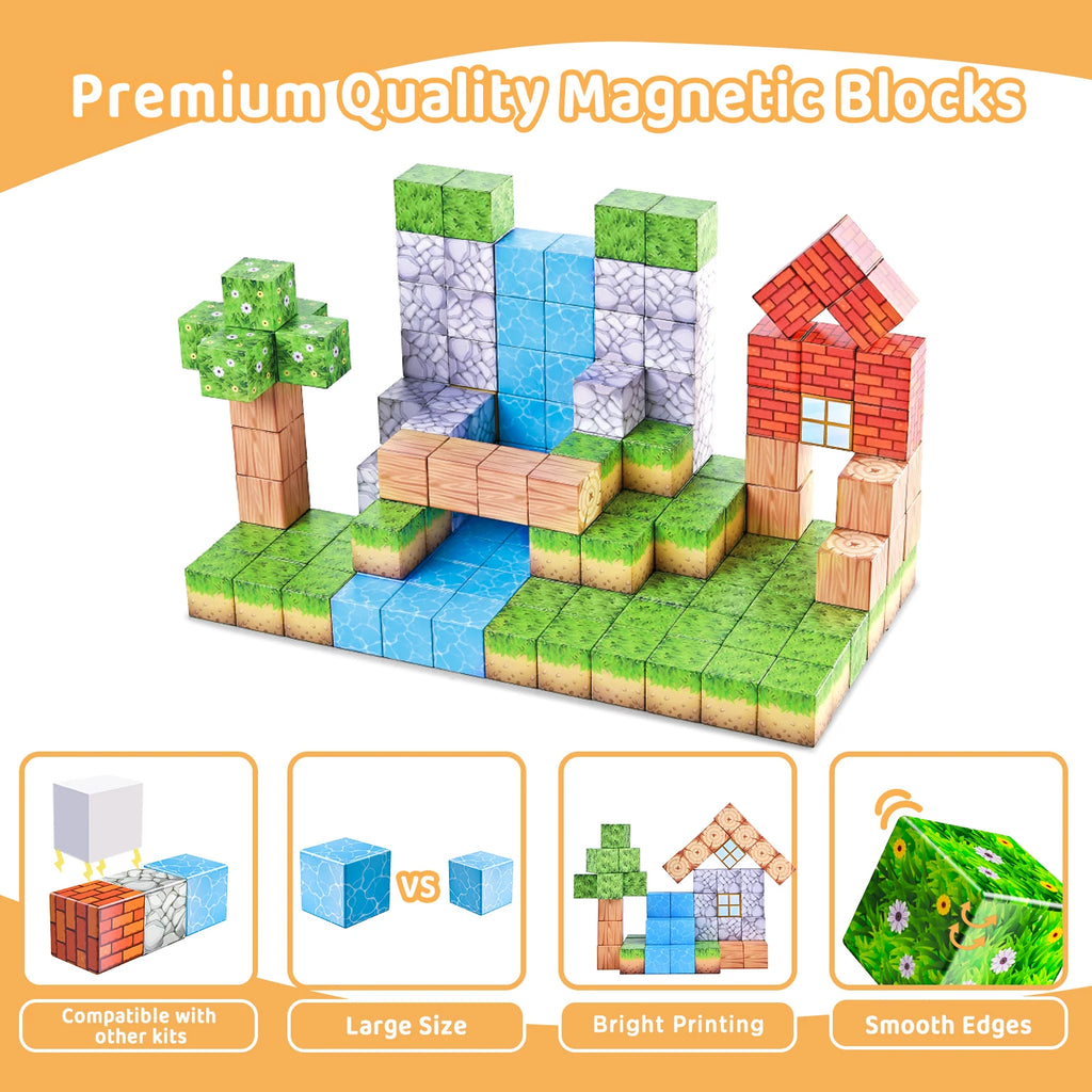 Minecraft Magnetic Building Blocks - 157 Piece Set