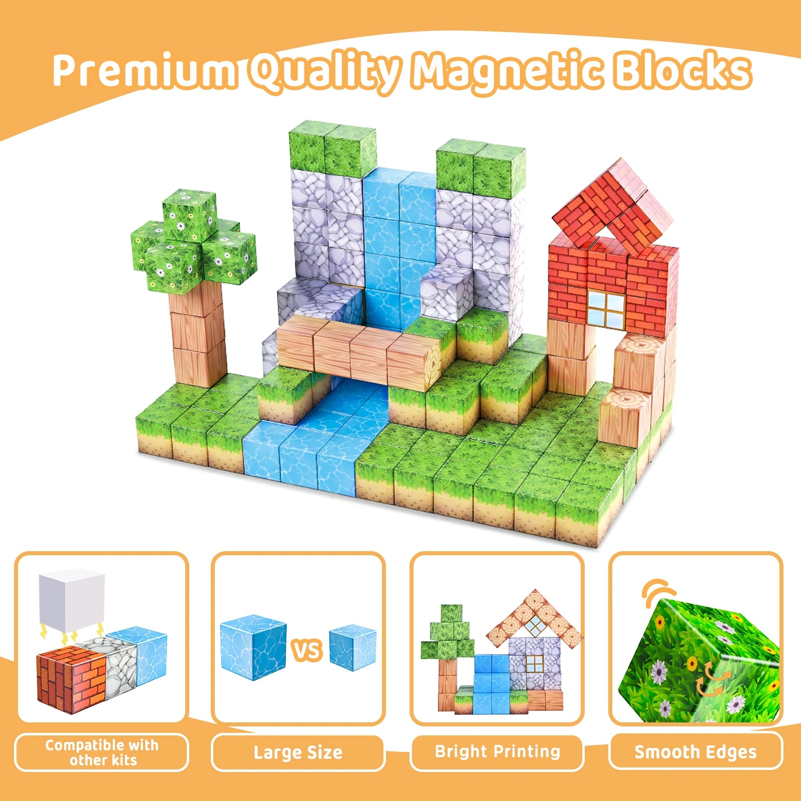 Minecraft Magnetic Building Blocks - 157 Piece Set