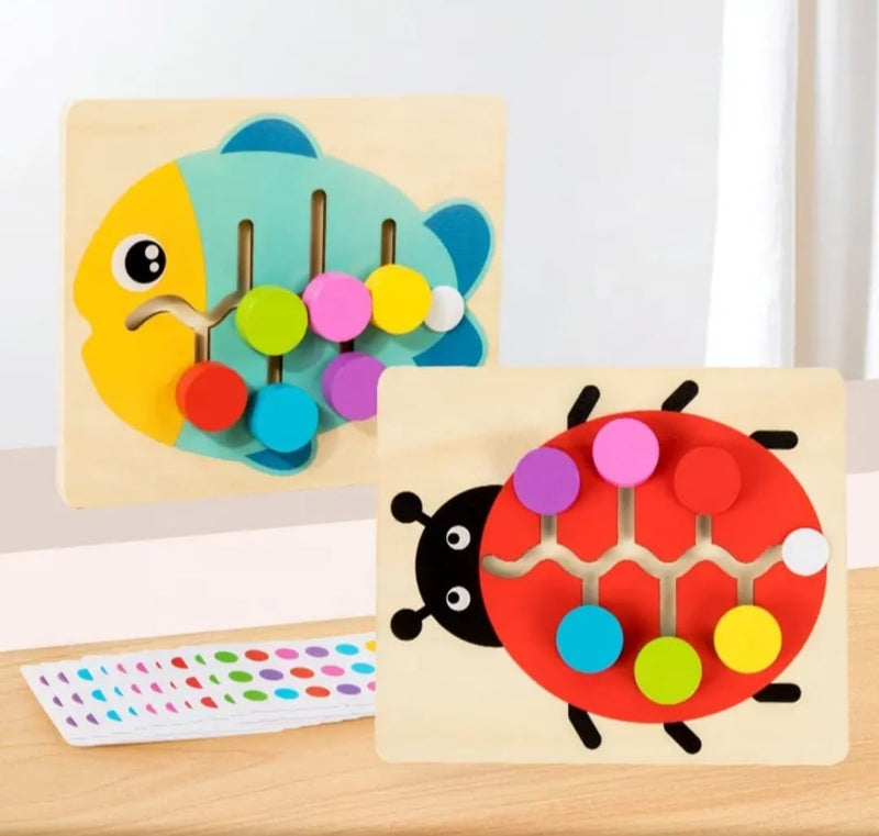 Color Matching Wooden Puzzle – Montessori Learning Toy for Kids
