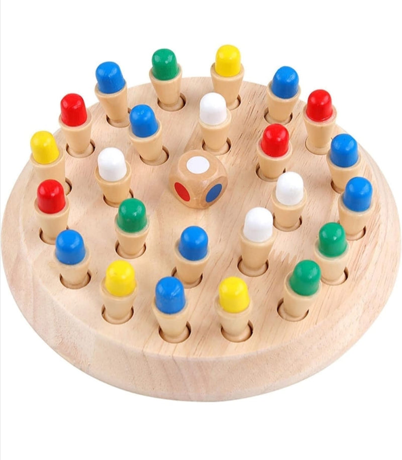 Wooden Memory chess Game – Color Peg & Dice Learning Toy