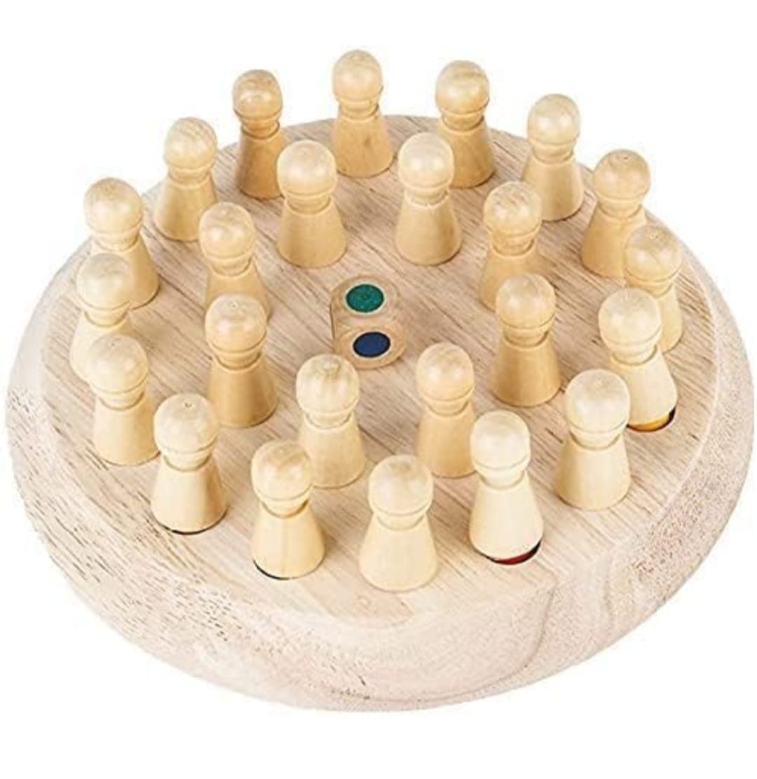 Wooden Memory chess Game – Color Peg & Dice Learning Toy