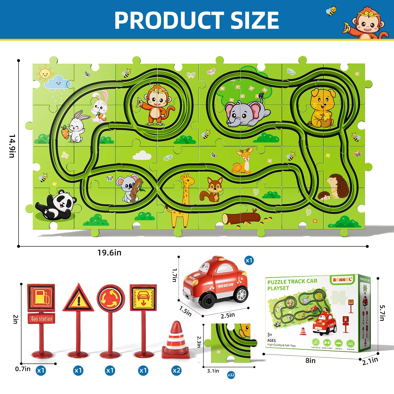 Puzzle Race Track Car Set