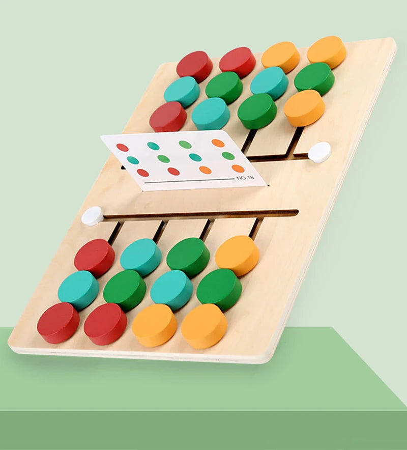 Wooden Slide Puzzle - Montessori Color Matching Game