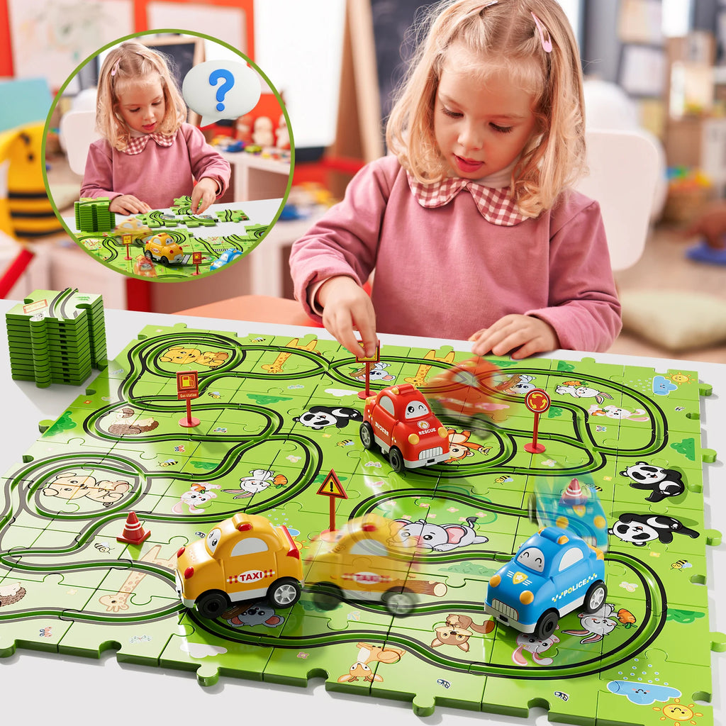 Puzzle Race Track Car Set