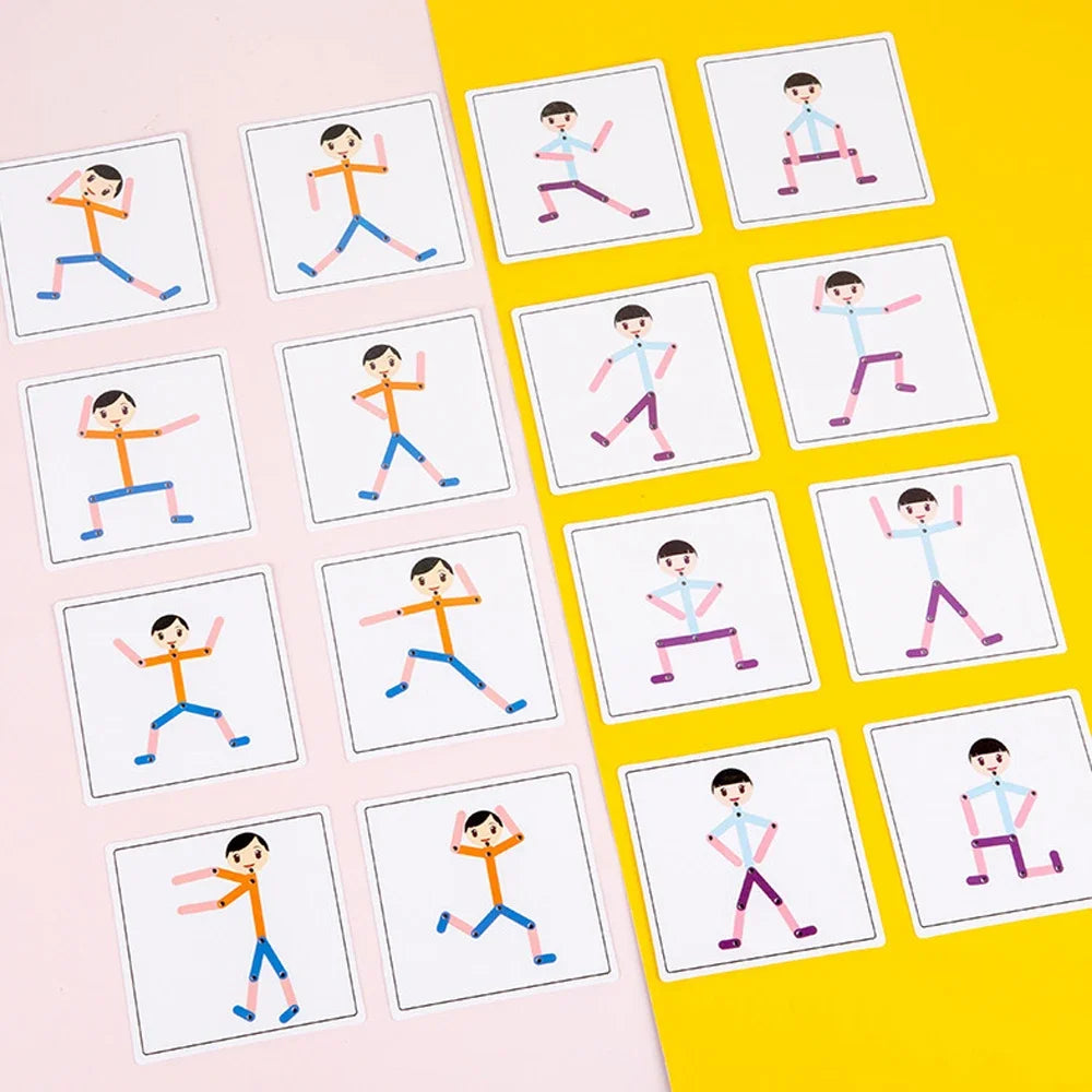 Stick Figure Sports Puzzle - Wooden Fine Motor & Coordination Toy