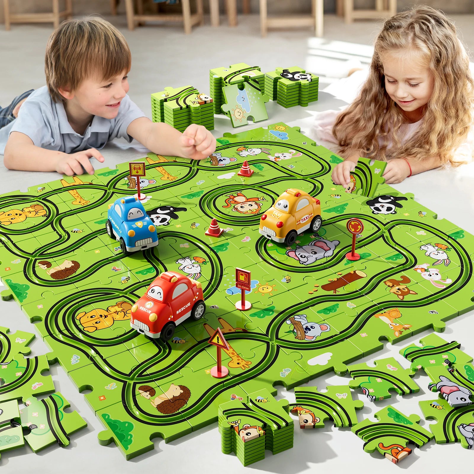 Puzzle Race Track Car Set