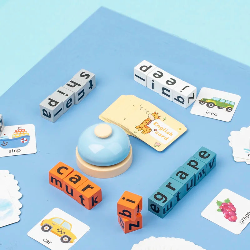 Wooden Spelling Game - Letter Matching Word Building Toy