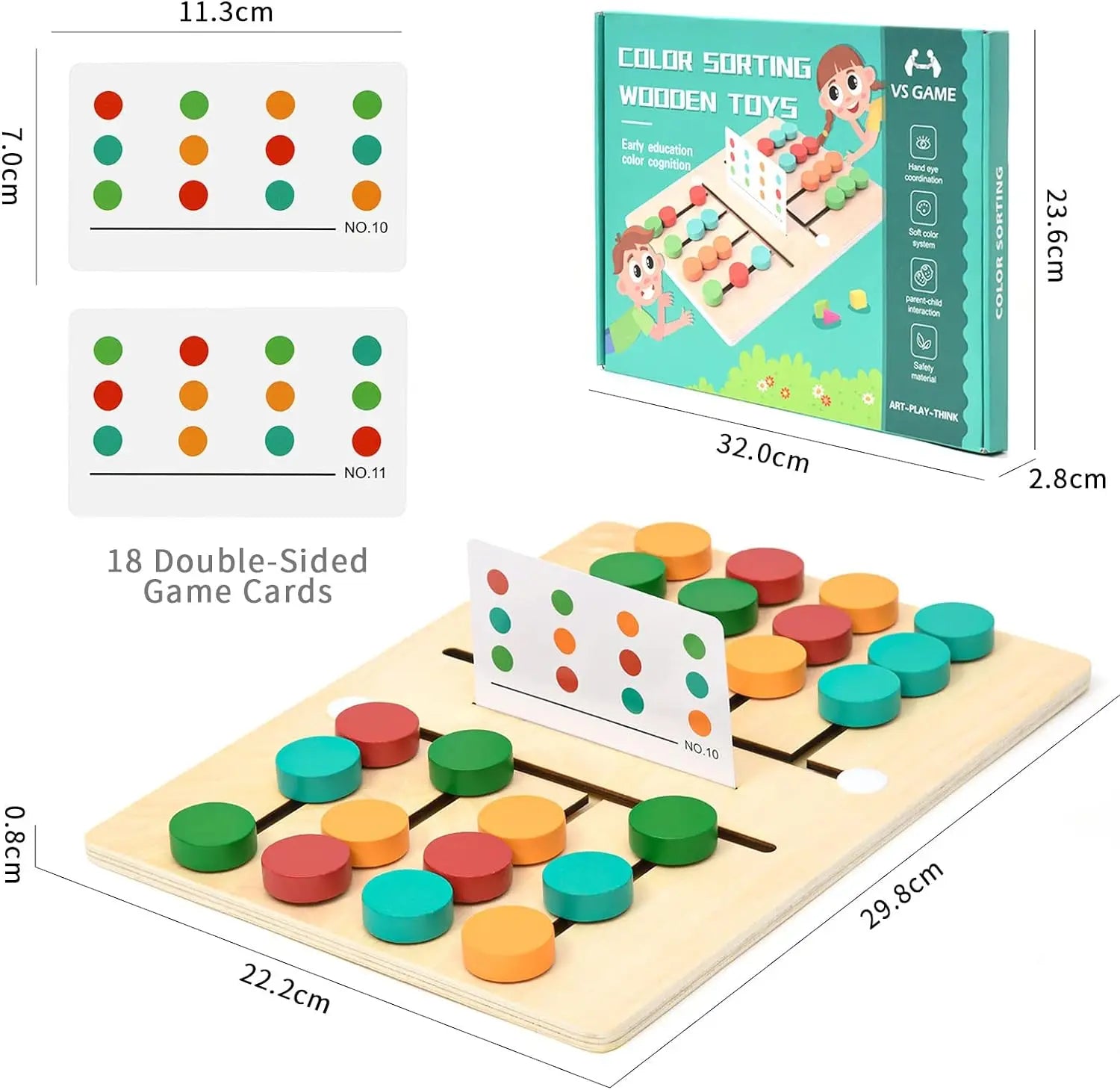 Wooden Slide Puzzle - Montessori Color Matching Game