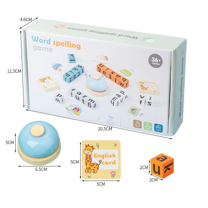 Wooden Spelling Game - Letter Matching Word Building Toy