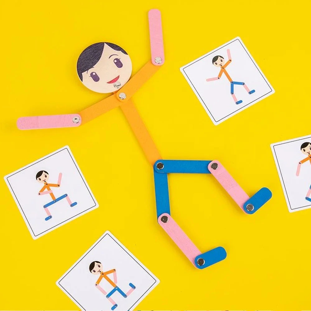Stick Figure Sports Puzzle - Wooden Fine Motor & Coordination Toy