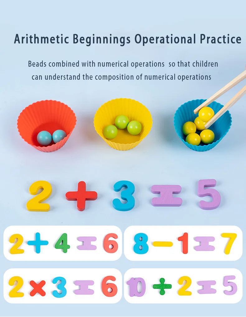 Montessori Math Learning Board - Number & Arithmetic Matching Toy