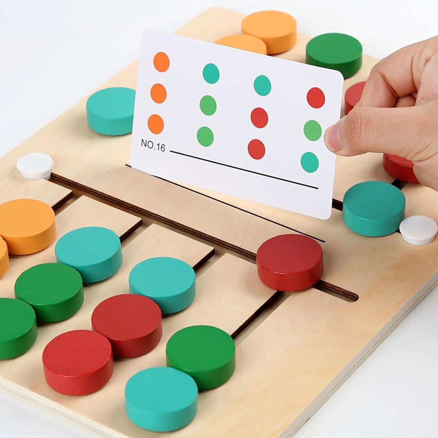 Wooden Slide Puzzle - Montessori Color Matching Game