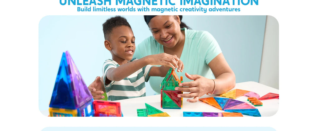 Magnetic Building Tiles - 66 Pieces STEM Learning Set