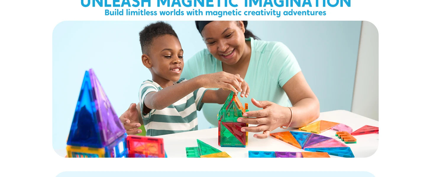 Magnetic Building Tiles - 66 Pieces STEM Learning Set