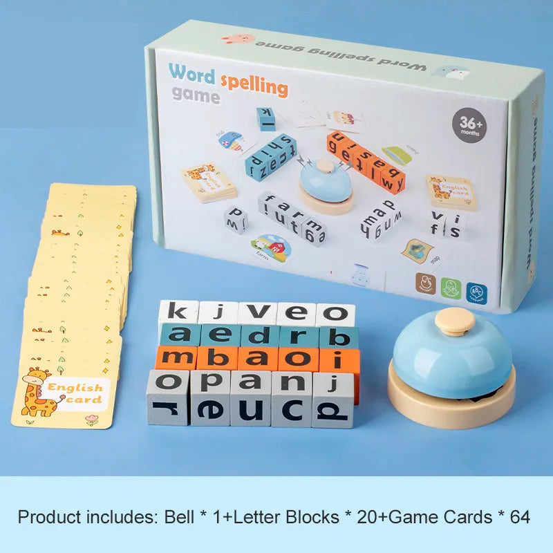 Wooden Spelling Game - Letter Matching Word Building Toy