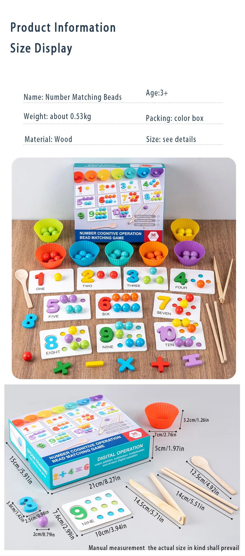 Montessori Math Learning Board - Number & Arithmetic Matching Toy
