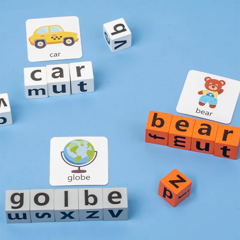 Wooden Spelling Game - Letter Matching Word Building Toy