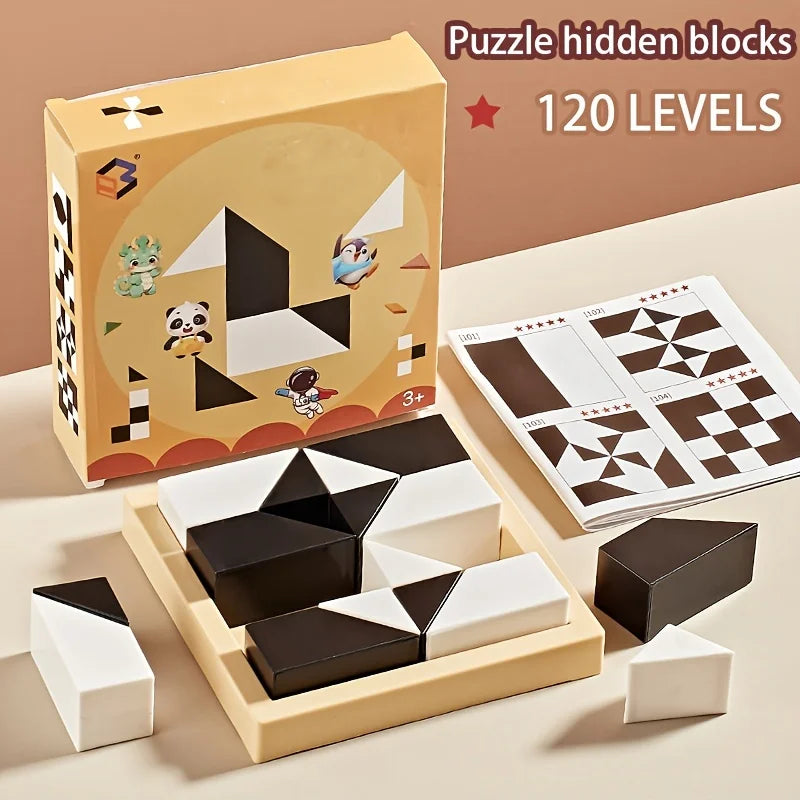 Hidden Block Puzzle Game - 120 Level Logic & Spatial Reasoning Toy