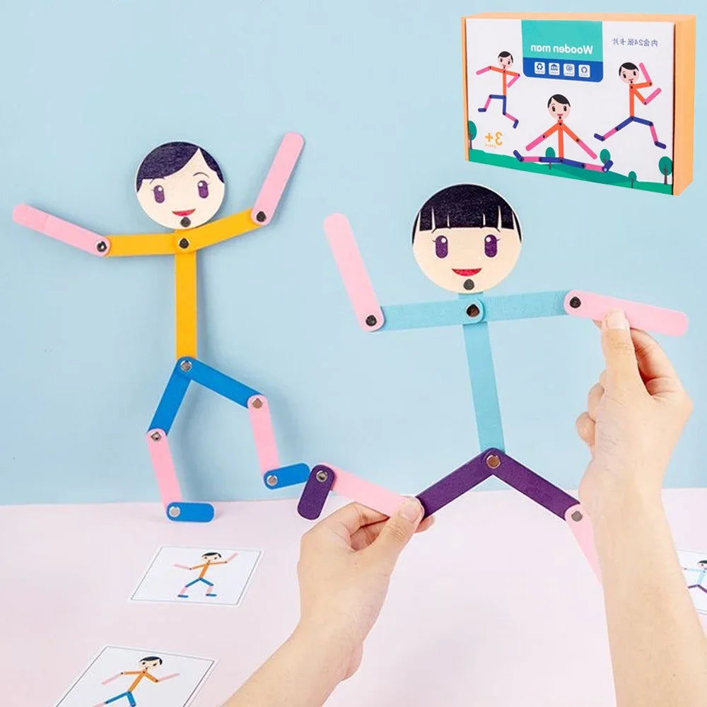 Stick Figure Sports Puzzle - Wooden Fine Motor & Coordination Toy