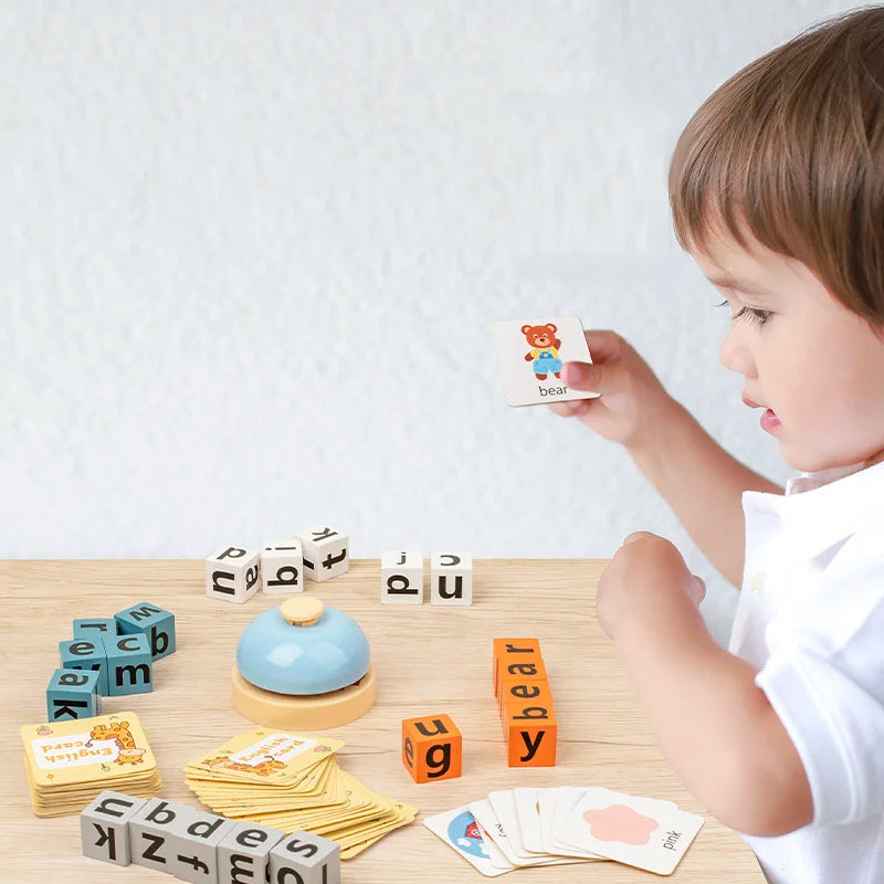 Wooden Spelling Game - Letter Matching Word Building Toy