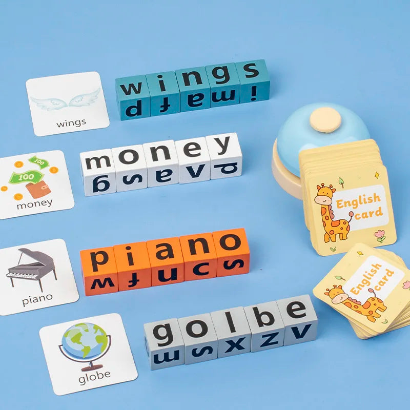 Wooden Spelling Game - Letter Matching Word Building Toy