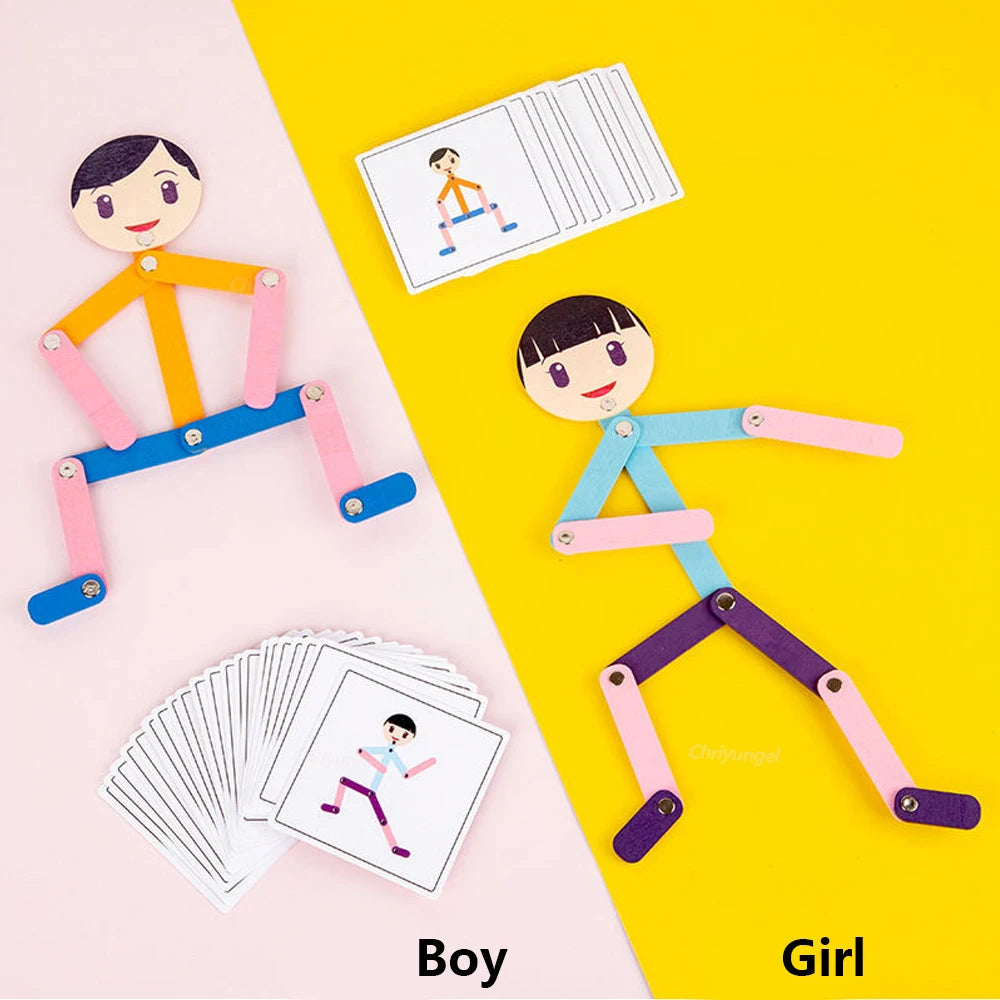 Stick Figure Sports Puzzle - Wooden Fine Motor & Coordination Toy