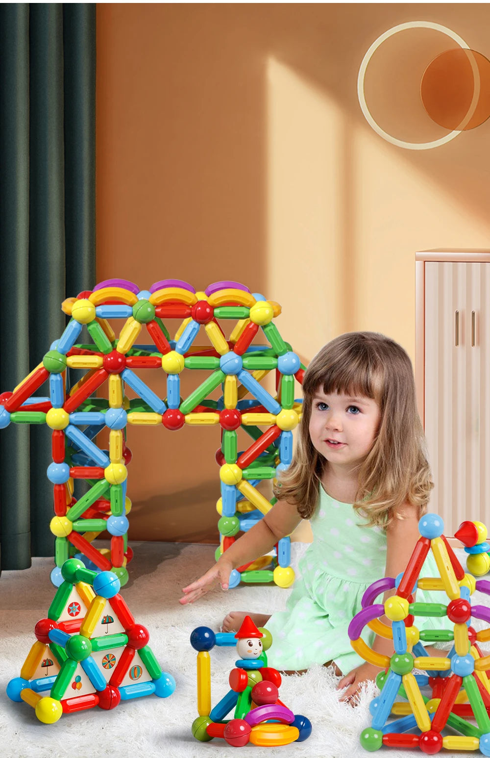 Magnetic sticks Building  Blocks Toys
