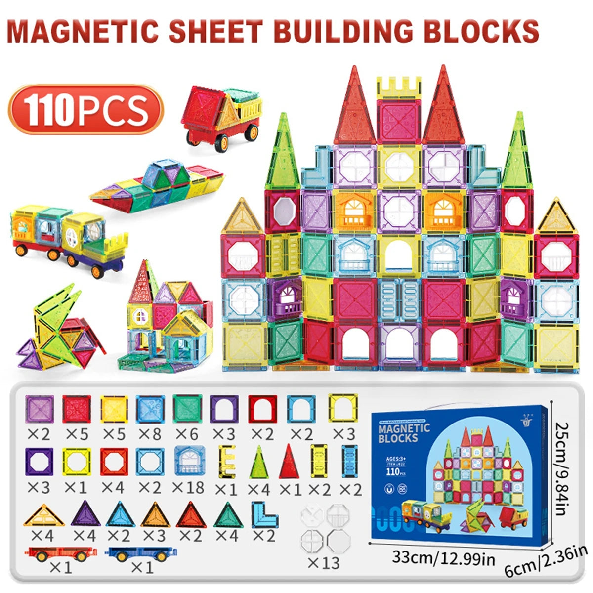 Magnetic Tiles Building Blocks