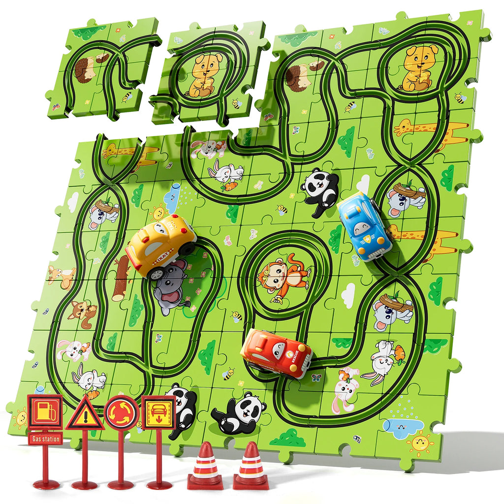 Puzzle Race Track Car Set