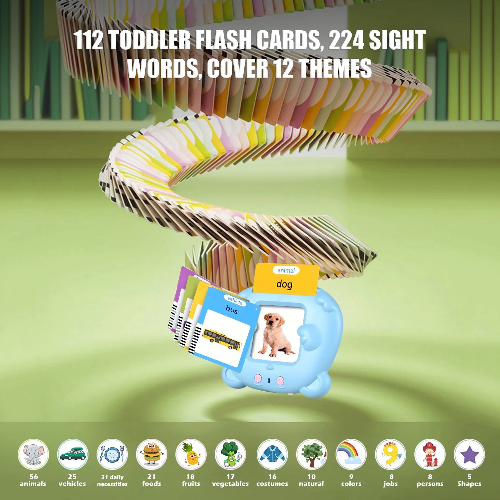 Talking Flash Cards with 224 Sight Words, Montessori Learning Toys, Learning Educational Gifts for Birthday & Christmas